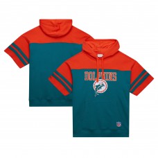 Толстовка Miami Dolphins Mitchell & Ness  Off Field Vintage Logo Short Sleeve - Aqua