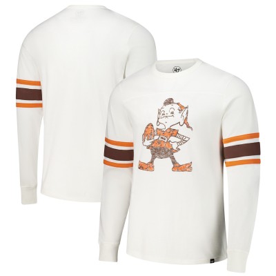 Футболка с длинным рукавом Cleveland Browns 47 White Gridiron Throwback Premier Brex