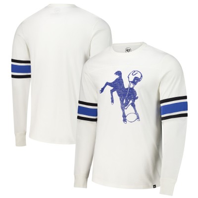 Indianapolis Colts 47 White Gridiron Throwback Premier Brex Long Sleeve T-Shirt
