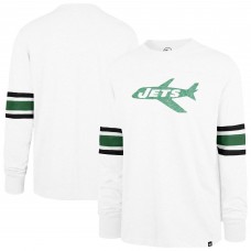 New York Jets 47 White Gridiron Throwback Premier Brex Long Sleeve T-Shirt New York Jets 47 White Gridiron Throwback Premier Brex Long Sleeve T-Shirt