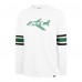 New York Jets 47 White Gridiron Throwback Premier Brex Long Sleeve T-Shirt