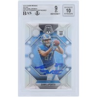Sam LaPorta Detroit Lions Autographed 2023 Panini Mosaic Silver Prizm #360 Beckett Fanatics Witnessed Authenticated 9/10 Rookie Card