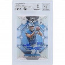 Sam LaPorta Detroit Lions Autographed 2023 Panini Mosaic Silver Prizm #360 Beckett Fanatics Witnessed Authenticated 9/10 Rookie Card