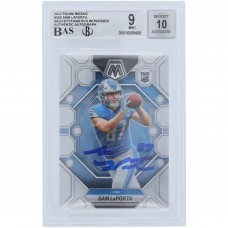 Sam LaPorta Detroit Lions Autographed 2023 Panini Mosaic #360 Beckett Fanatics Witnessed Authenticated 9/10 Rookie Card