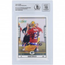 Aaron Rodgers Green Bay Packers Autographed 2005 Score #352 Beckett Fanatics Witnessed Authenticated 10 Rookie Card with Go Pack Go Inscription