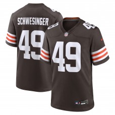 Игровая джерси Cleveland Browns Carson Schwesinger Nike Brown 2025 NFL Draft Game