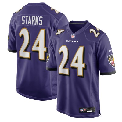 Игровая джерси Baltimore Ravens Malaki Starks Nike Purple 2025 NFL Draft First Round Pick Game