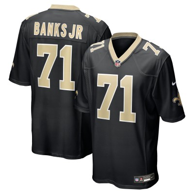 Игровая джерси New Orleans Saints Kelvin Banks Jr. Nike Black 2025 NFL Draft First Round Pick Game