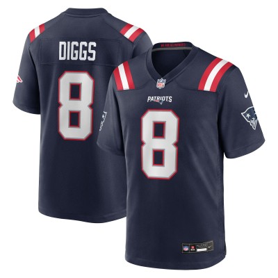 New England Patriots Stefon Diggs Nike Navy Game Jersey