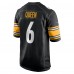 Игровая джерси Patrick Queen Pittsburgh Steelers Nike Game Player - Black