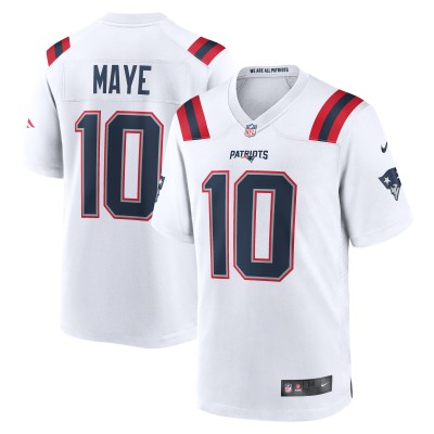 Игровая джерси Drake Maye New England Patriots Nike 2024 NFL Draft First Round Pick Player Game - White