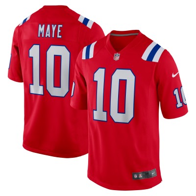 Игровая джерси Drake Maye New England Patriots Nike 2024 NFL Draft First Round Pick Player Game - Red