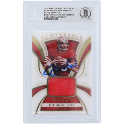Joe Montana San Francisco 49ers Autographed 2020 Panini National Treasures Remarkable Relic #RM3 #20/25 Beckett Fanatics Witnessed Authenticated Card