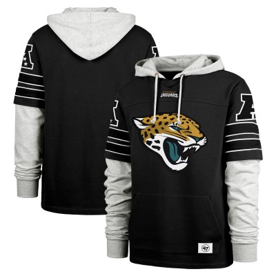 Jacksonville Jaguars 47 Black Double Header Blitz Cornerback Pullover Hoodie