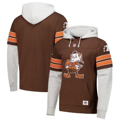Толстовка Cleveland Browns 47 Brown Throwback Double Header Blitz Cornerback