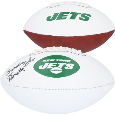 Joe Namath New York Jets Autographed Fanatics Authentic Franklin White Panel Football with Broadway Inscription