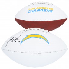 Justin Herbert Los Angeles Chargers Autographed Fanatics Authentic Franklin White Panel Football Justin Herbert Los Angeles Chargers Autographed Fanatics Authentic Franklin White Panel Football