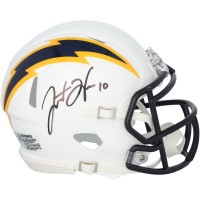 Justin Herbert Los Angeles Chargers Autographed Fanatics Authentic White & Navy Color Rush Speed Mini Helmet
