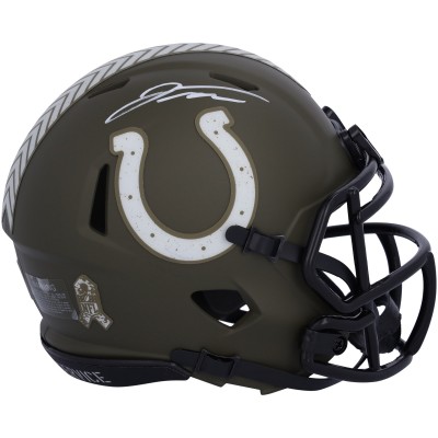 Jonathan Taylor Indianapolis Colts Autographed Fanatics Authentic 2023 Salute to Service Speed Mini Helmet