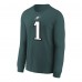 Подростковая Philadelphia Eagles Jalen Hurts Nike Midnight Green Player Name & Number Long Sleeve T-Shirt