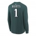 Подростковая Philadelphia Eagles Jalen Hurts Nike Midnight Green Player Name & Number Long Sleeve T-Shirt