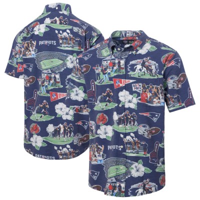 New England Patriots Reyn Spooner Navy Scenic Button-Down Shirt