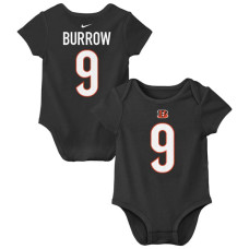 для малыша Cincinnati Bengals Joe Burrow Nike Black Name & Number Bodysuit