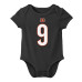 для малыша Cincinnati Bengals Joe Burrow Nike Black Name & Number Bodysuit