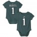 Newborn & Малышам Philadelphia Eagles Jalen Hurts Nike Midnight Green Player Name & Number Bodysuit