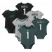 Newborn & Малышам Philadelphia Eagles Jalen Hurts Nike Name & Number 3-Pack Bodysuit Set