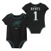 Newborn & Малышам Philadelphia Eagles Jalen Hurts Nike Name & Number 3-Pack Bodysuit Set