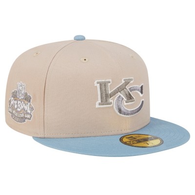 Kansas City Chiefs New Era City Originals Lifestyle Two-Tone 59FIFTY Fitted Hat - Stone/Light Blue