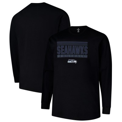 Seattle Seahawks Profile Black Big & Tall Pop Long Sleeve T-Shirt
