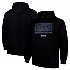 Seattle Seahawks Fanatics Black Big & Tall Pop Pullover Hoodie Seattle Seahawks Fanatics Black Big & Tall Pop Pullover Hoodie