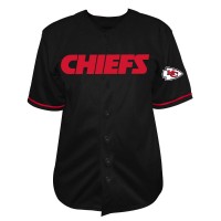 Kansas City Chiefs Fanatics Black Pop Full-Button Jersey