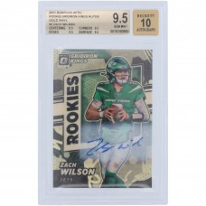 Zach Wilson New York Jets Autographed 2021 Panini Donruss Optic Gold Vinyl Prizm #RGK-2 #1/1 BGS Authenticated 9.5/10 Rookie Card - 9.5,9.5,9.5,9.5 Subgrades Zach Wilson New York Jets Autographed 2021 Panini Donruss Optic Gold Vinyl Prizm #RGK-2 #1/1 BGS Authenticated 9.5/10 Rookie Card - 9.5,9.5,9.5,9.5 Subgrades