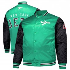 New York Jets Mitchell & Ness Kelly Green Team Satin Jacket New York Jets Mitchell & Ness Kelly Green Team Satin Jacket