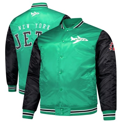 New York Jets Mitchell & Ness Kelly Green Team Satin Jacket