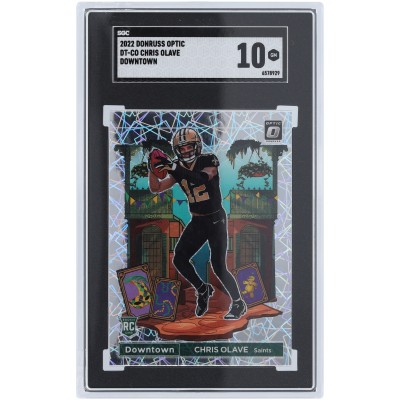 Chris Olave New Orleans Saints 2022 Panini Donruss Optic Downtown #DT-CO SGC Authenticated 10 Rookie Card