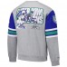 Seattle Seahawks Mitchell & Ness Heather Gray All Over 4.0 Vintage Logo Pullover Sweatshirt