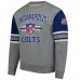 Indianapolis Colts Mitchell & Ness Heather Gray All Over 4.0 Vintage Logo Pullover Sweatshirt