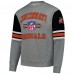 Cincinnati Bengals Mitchell & Ness Heather Gray All Over 4.0 Vintage Logo Pullover Sweatshirt