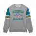 Jacksonville Jaguars Mitchell & Ness Heather Gray All Over 4.0 Vintage Logo Pullover Sweatshirt