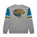 Jacksonville Jaguars Mitchell & Ness Heather Gray All Over 4.0 Vintage Logo Pullover Sweatshirt