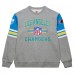 Los Angeles Chargers Mitchell & Ness Heather Gray All Over 4.0 Vintage Logo Pullover Sweatshirt