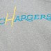 Los Angeles Chargers Mitchell & Ness Heather Gray All Over 4.0 Vintage Logo Pullover Sweatshirt