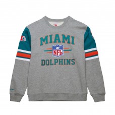 Кофта Miami Dolphins Mitchell & Ness Heather Gray All Over 4.0 Vintage Logo