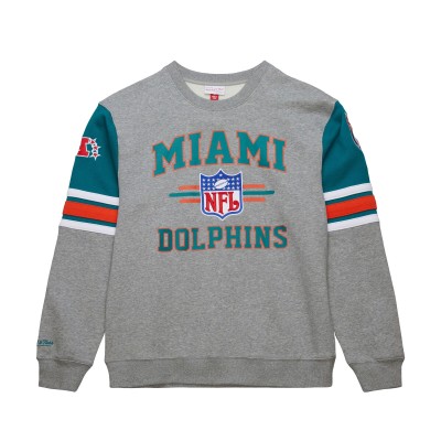 Кофта Miami Dolphins Mitchell & Ness Heather Gray All Over 4.0 Vintage Logo