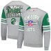 New York Jets Mitchell & Ness Heather Gray All Over 4.0 Vintage Logo Pullover Sweatshirt New York Jets Mitchell & Ness Heather Gray All Over 4.0 Vintage Logo Pullover Sweatshirt