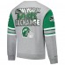 New York Jets Mitchell & Ness Heather Gray All Over 4.0 Vintage Logo Pullover Sweatshirt